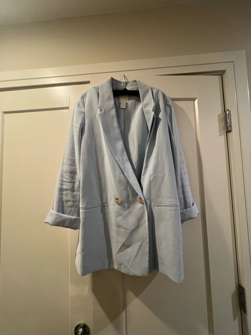 H&M Light Blue Double-Breasted Women's Blazer